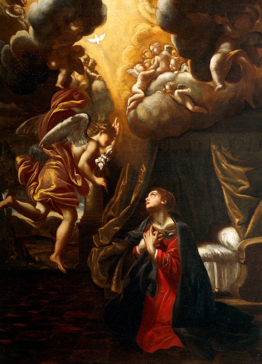 Müjde, Giovanni Lanfranco (1582-1647), tuval üzerine yağlı boya, 76x55 cm by Giovanni Lanfranco