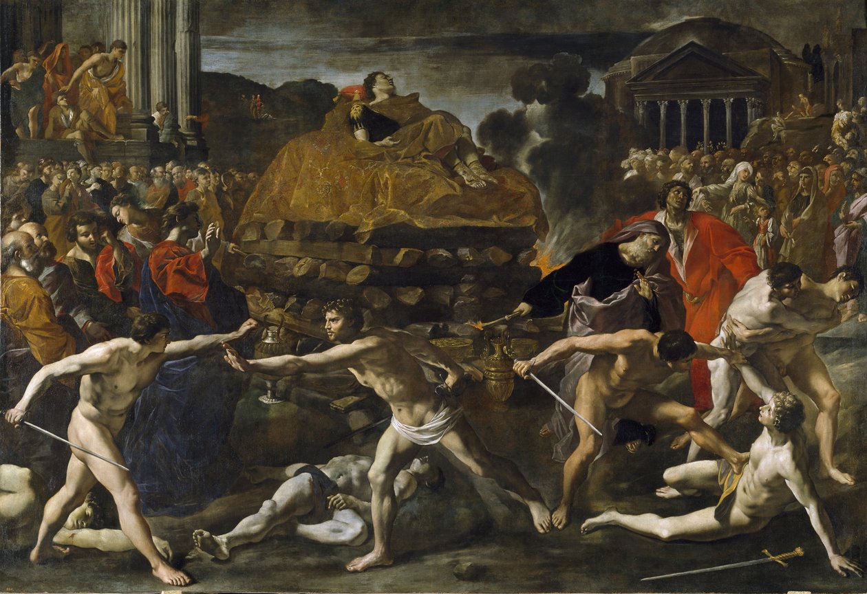 ""Bir Roma İmparatorunun Cenaze Töreni"" Giovanni Lanfranco (1582-1647) Tarafından Kremasyon Tablosu 1636 Dolaylarında Madrid Prado Müzesi by Giovanni Lanfranco
