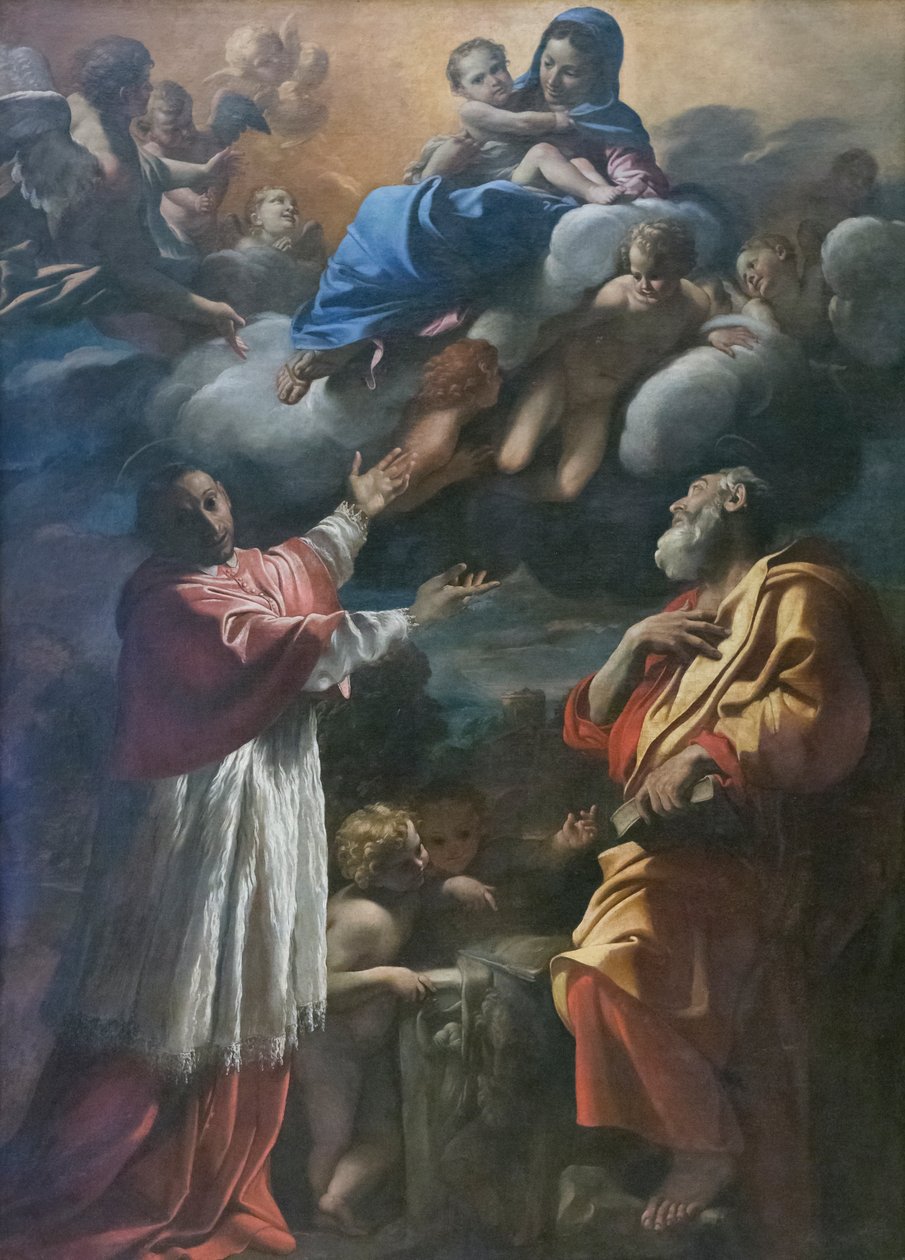 Madonna ve Çocuk, Aziz Charles Borromeo ve Aziz Bartholomew ile birlikte by Giovanni Lanfranco