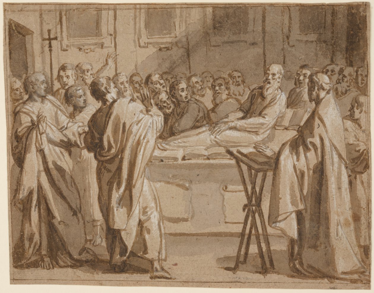Raymond Diocrès'in cenazesi: St Bruno'nun hikayesinden bir bölüm by Giovanni Lanfranco