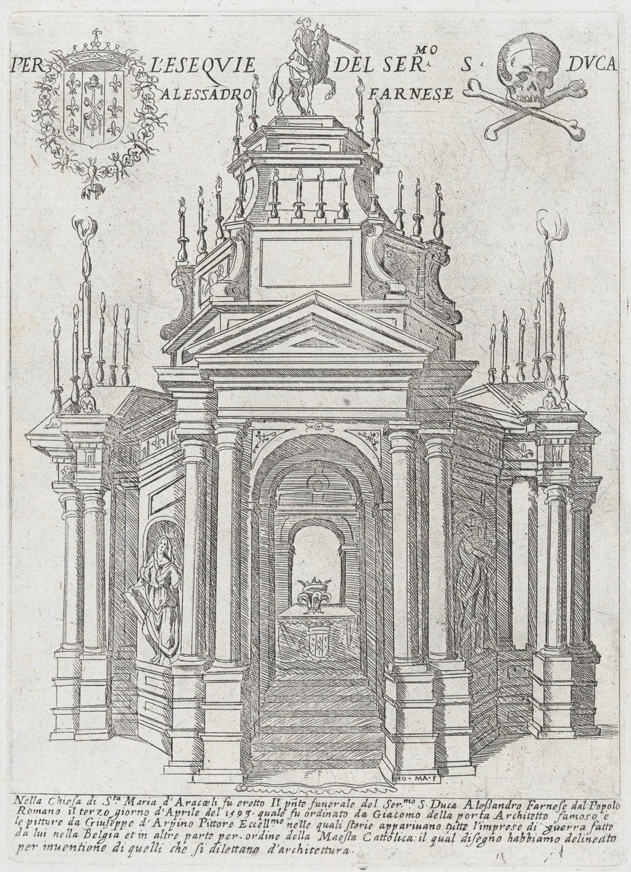 Dük Alessandro Farnese için Katafalk, 1593 by Giovanni Maggi