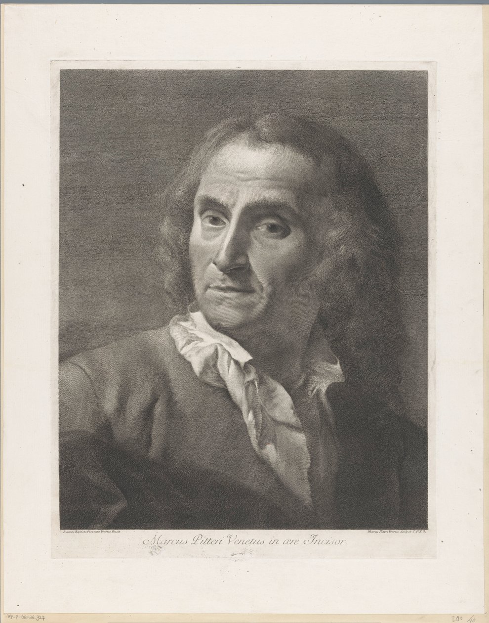 Portret van yapımcısı Giovanni Marco Pitteri Marcus Pitteri Venedik kesici dişi (nesne üzerindeki başlık) by Giovanni Marco Pitteri