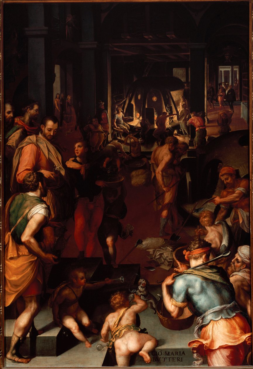 Cam imalat atölyeleri. (Tablo by Giovanni Maria Butteri