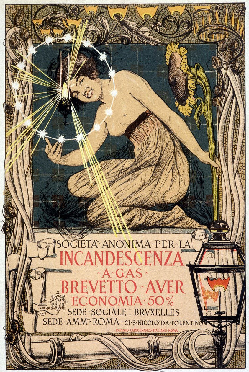 Gazlı akkor lamba reklamı, Mataloni, İtalya by Giovanni Maria Mataloni