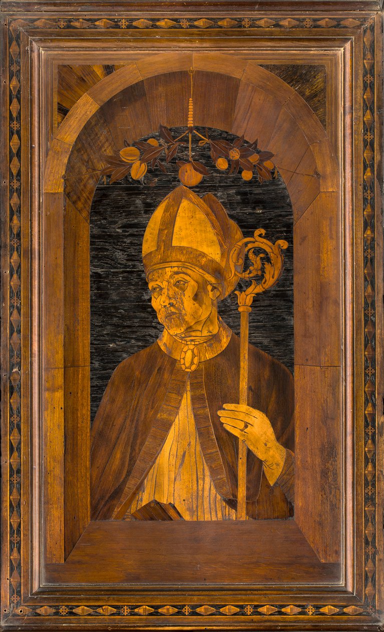 Lignaean Kanonik Korosu, Giovanni Maria Platina 1484, Upper Stall, Sant