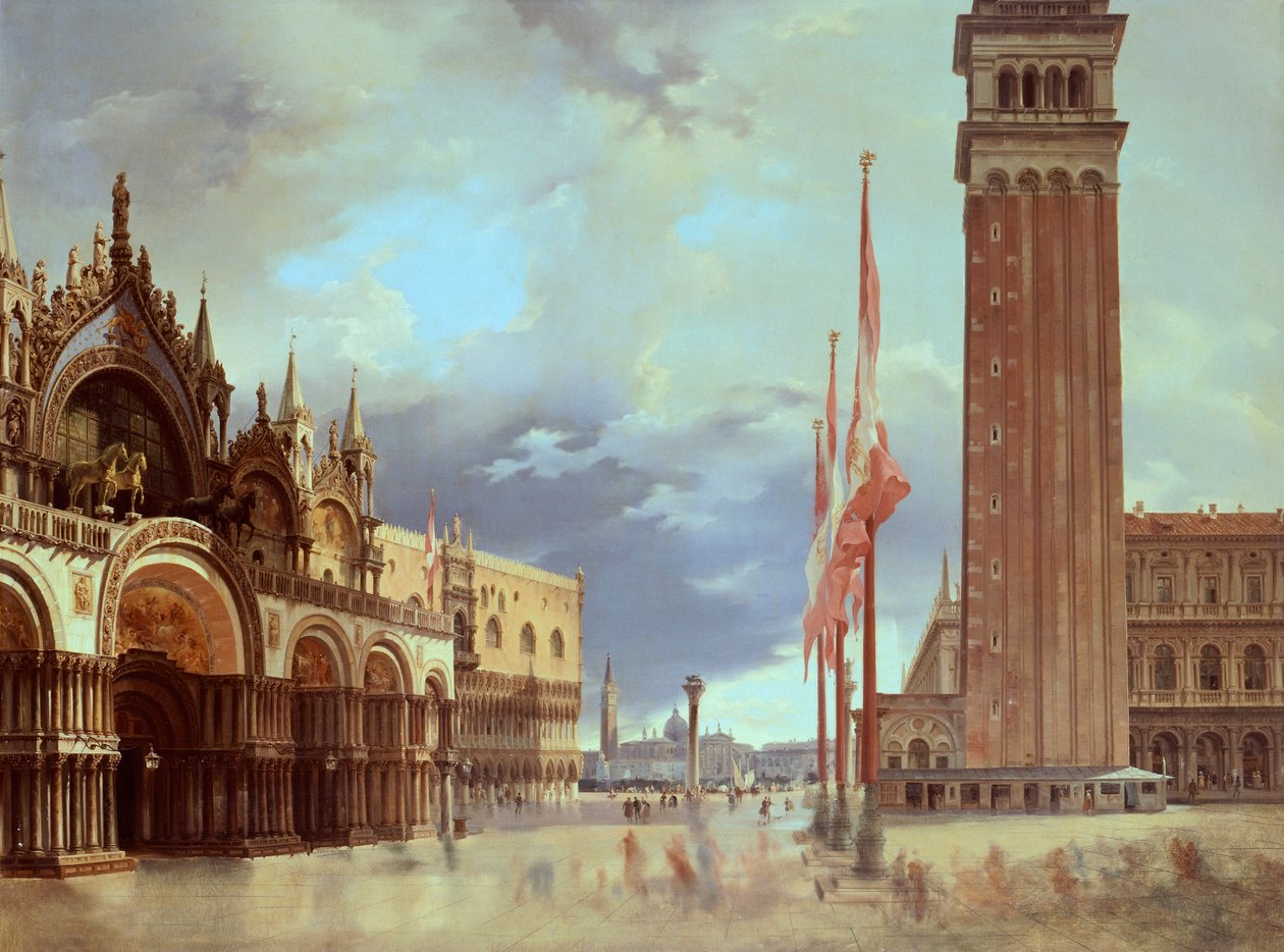 Piazza San Marco (Aziz Mark Meydanı), Giovanni Migliara (1785-1837) tarafından by Giovanni Migliara