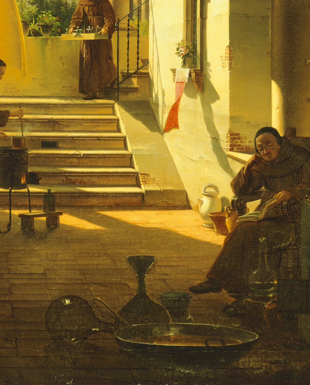 Bir Manastırın Eczacısı, Giovanni Migliara, detay by Giovanni Migliara