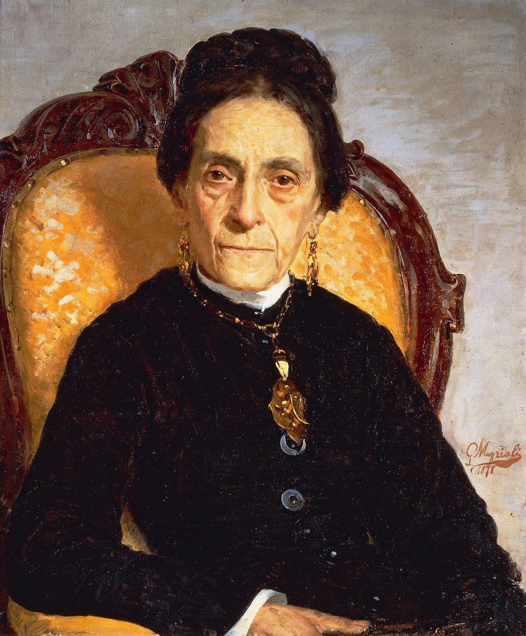 Yaşlı kadın portresi, Giovanni Muzzioli (1854-1894), tuval üzerine yağlı boya, 60x52 cm by Giovanni Muzzioli