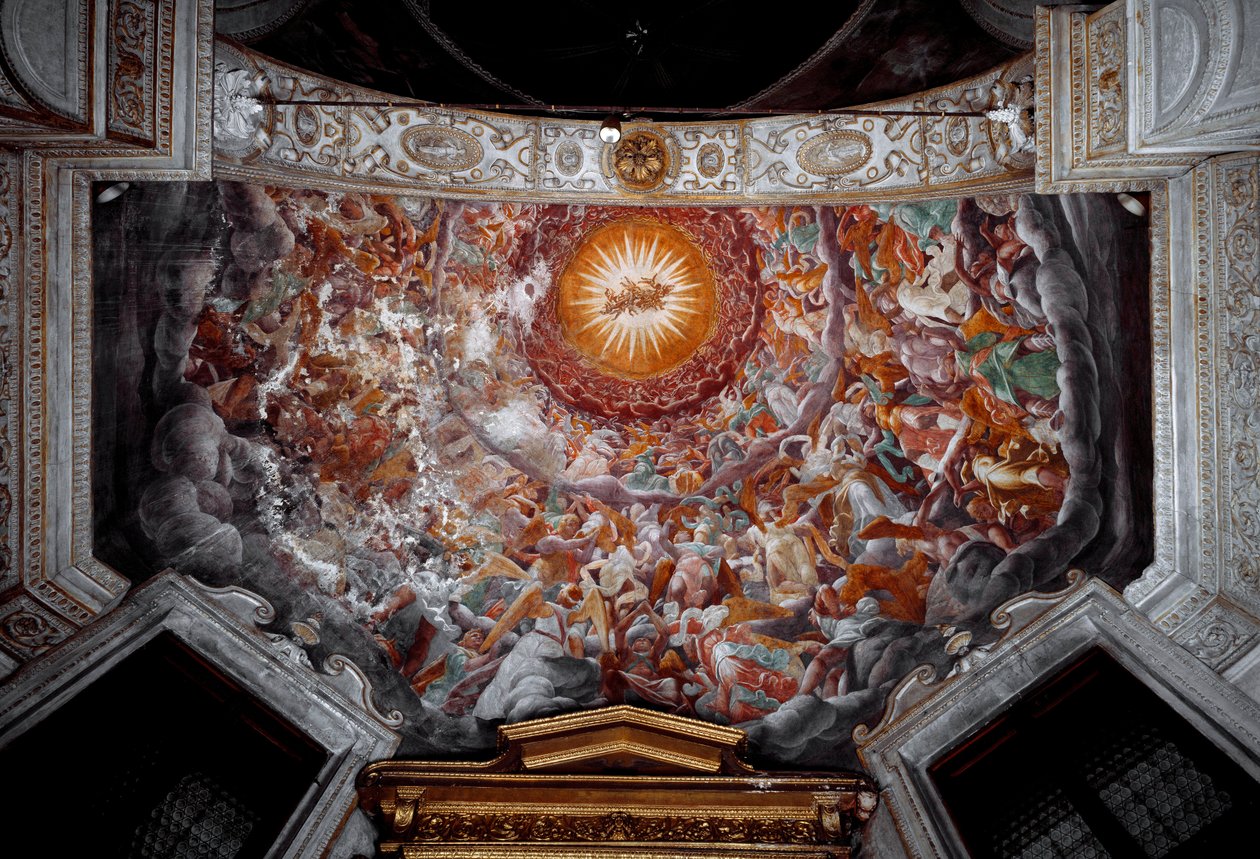 Giovan Paolo Lomazzo (1538-1600) tarafından Glory Cupola Decoree of Fresklerdeki Melekler by Giovanni Paolo Lomazzo