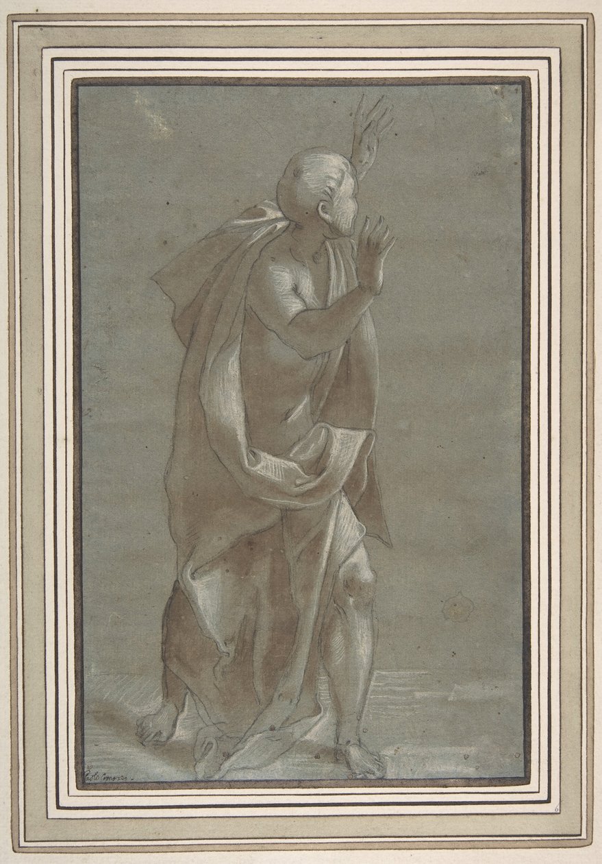 Elleri Kalkmış Dökümlü Erkek Figürü, 1565-71. by Giovanni Paolo Lomazzo