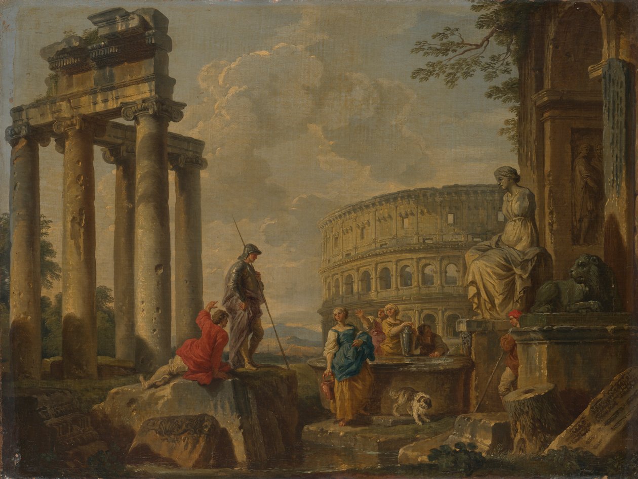 Roma Harabeleri Arasında Kolezyum by Giovanni Paolo Panini