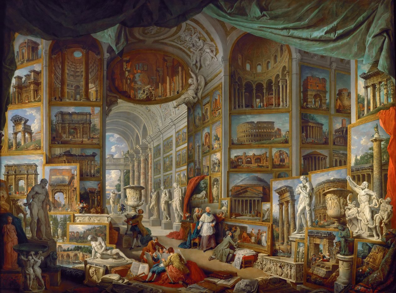 Antik Roma Roma Antica Manzaralı Resim Galerisi by Giovanni Paolo Pannini