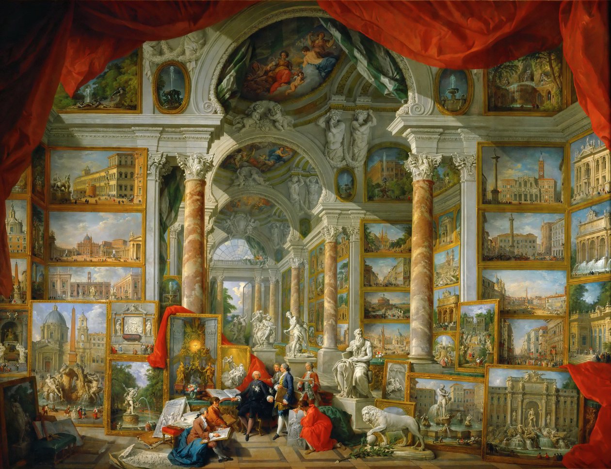 Modern Roma Modern Roma Manzaralı Resim Galerisi by Giovanni Paolo Pannini