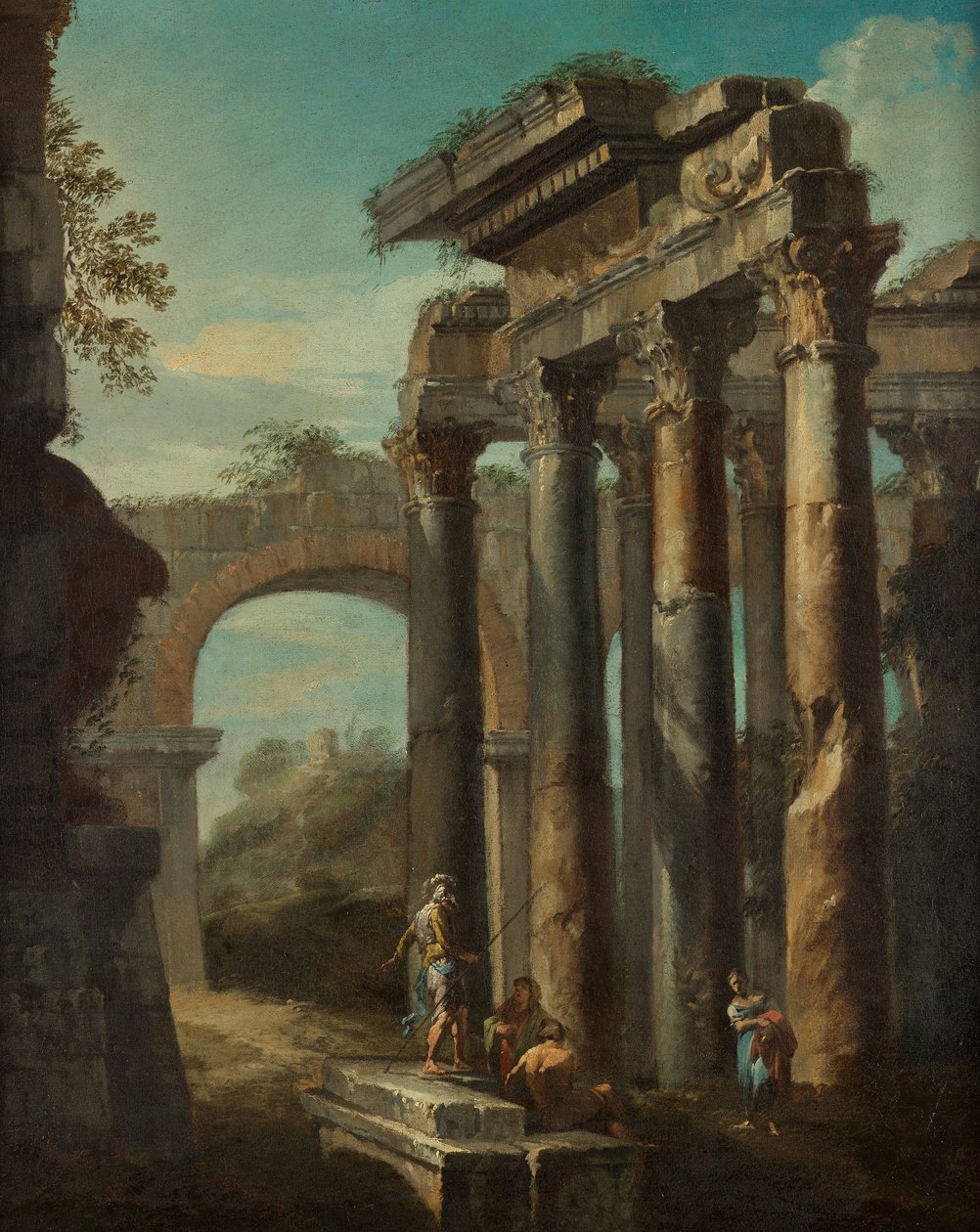 Roma harabe manzarası by Giovanni Paolo Pannini