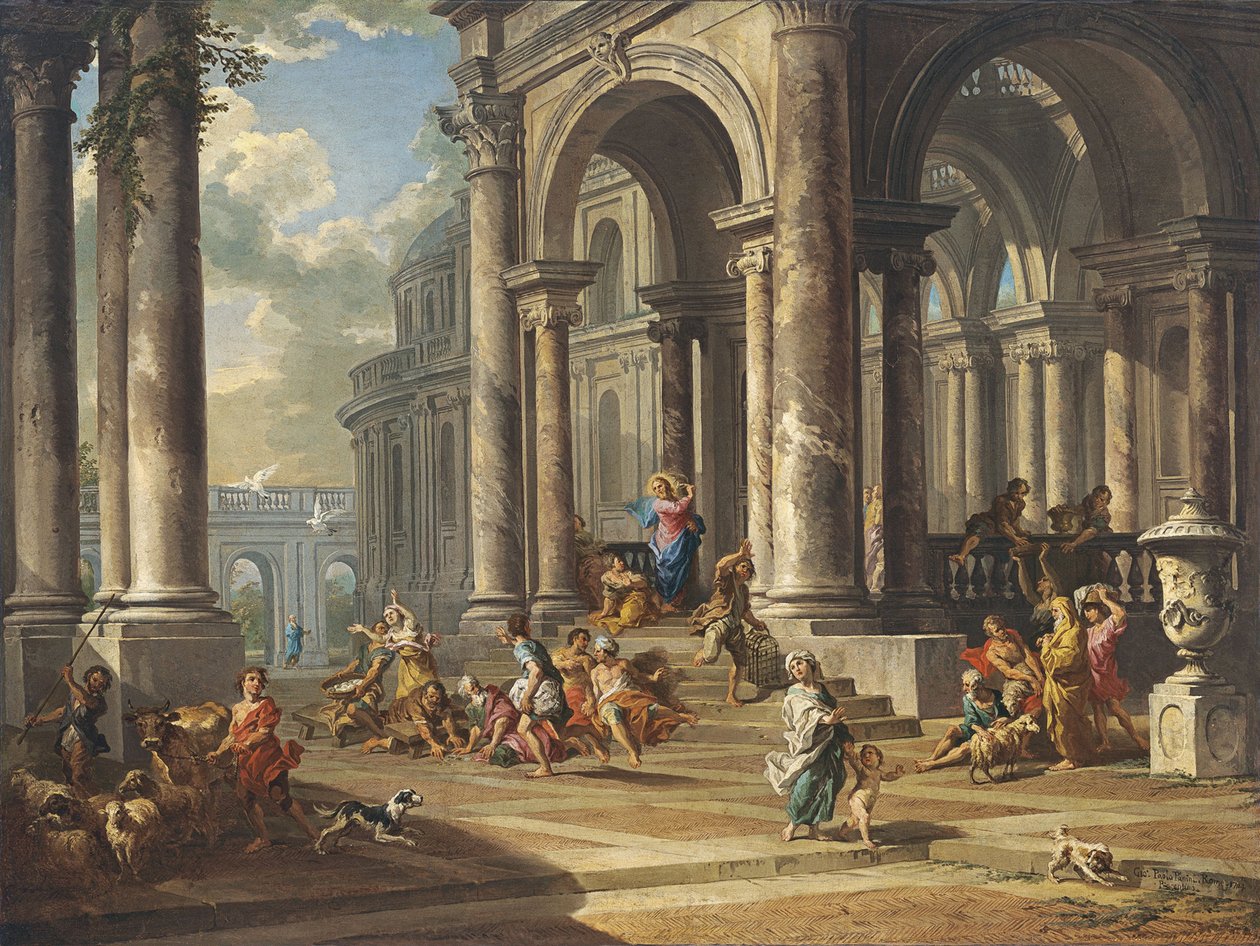 Mesih, Para Değiştiricileri Tapınaktan Sürerken by Giovanni Paolo Pannini