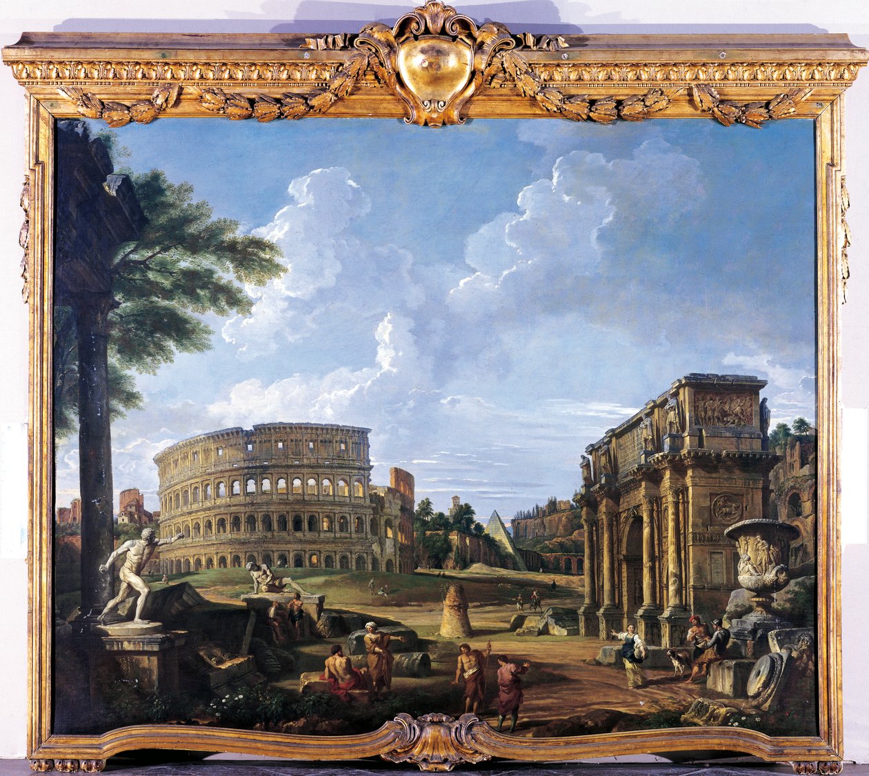 Kolezyum ve Konstantin Kemeri, Giovanni Paolo Pannini (1691-1765) by Giovanni Paolo Pannini