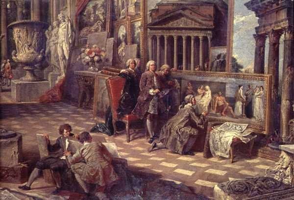 Hayali Bir Resim Galerisinin İç Detayı by Giovanni Paolo Pannini