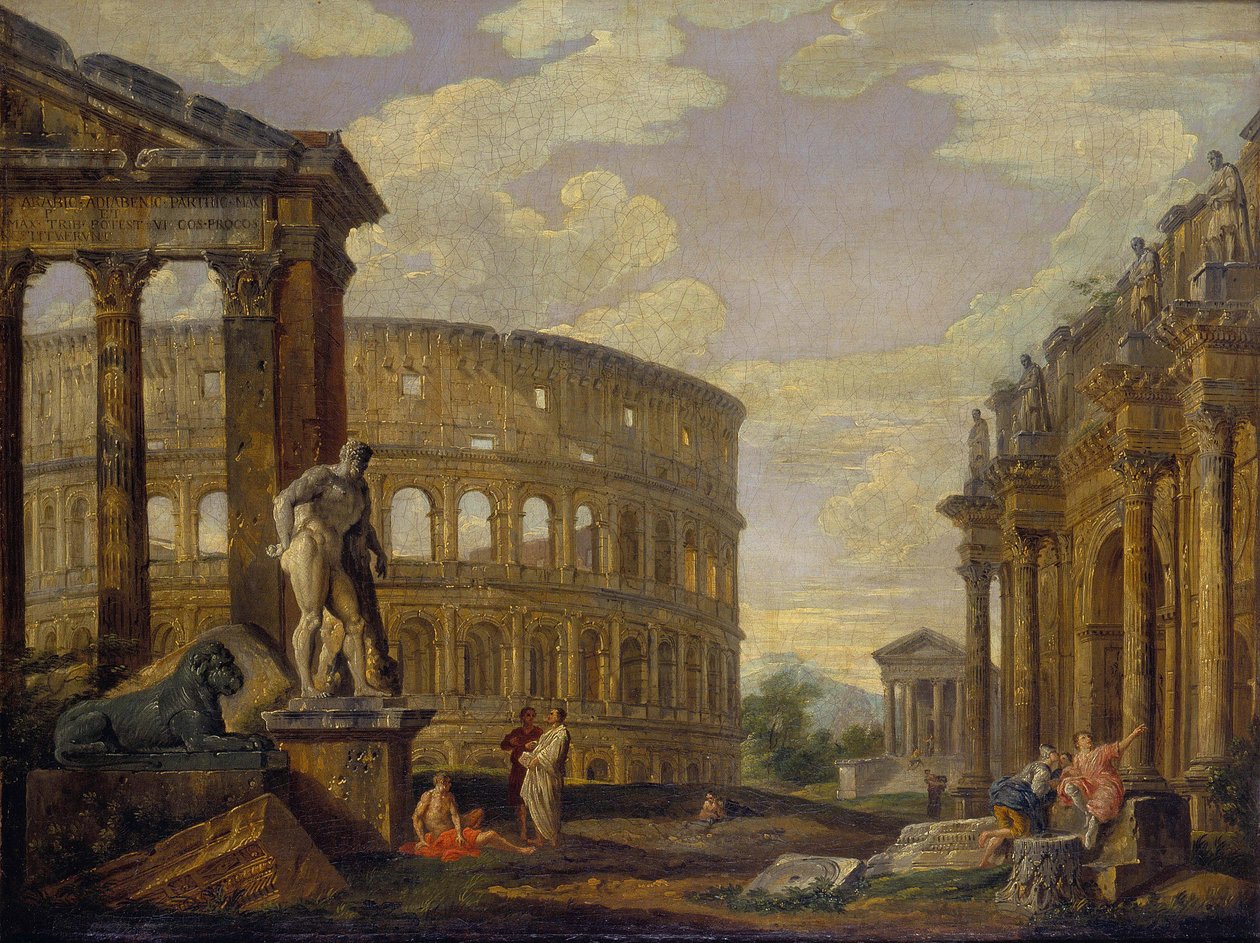 Herkül ve antik Roma par Panini, Giovanni Paolo kalıntıları ile manzara by Giovanni Paolo Pannini