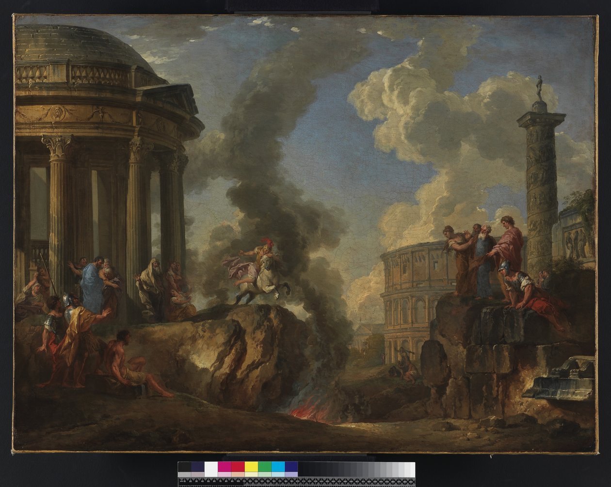 Marcus Curtius körfeze atlarken, yaklaşık 1730 by Giovanni Paolo Pannini