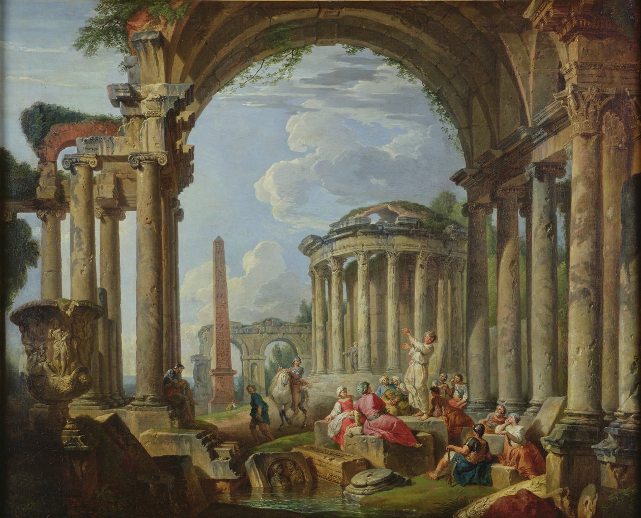 Kadim Harabeler Arasında Vaaz Etme, c.1740-50 by Giovanni Paolo Pannini