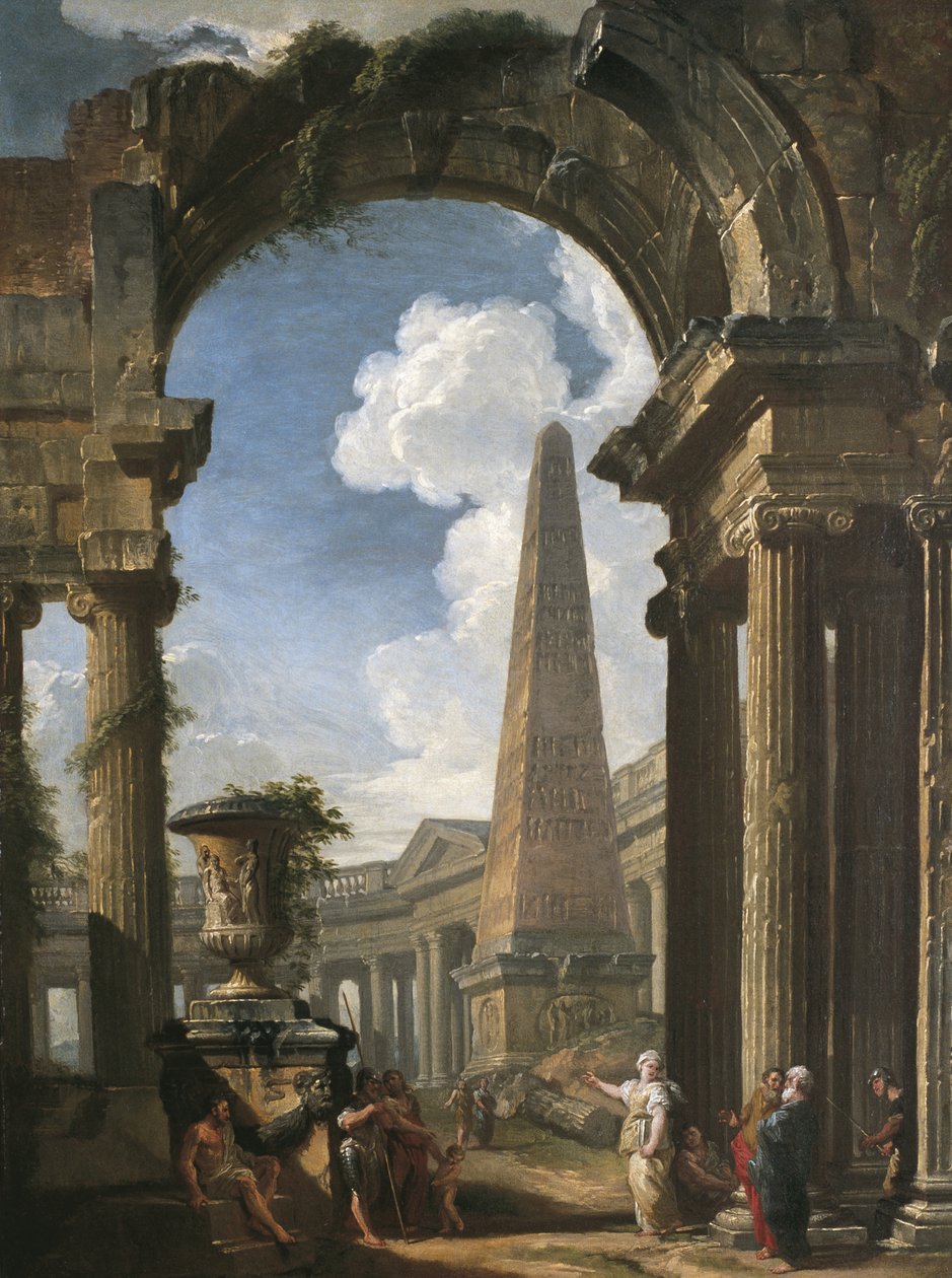 Sibilli Tapınak Harabeleri, c.1719 (tuval üzerine yağlı boya) by Giovanni Paolo Pannini