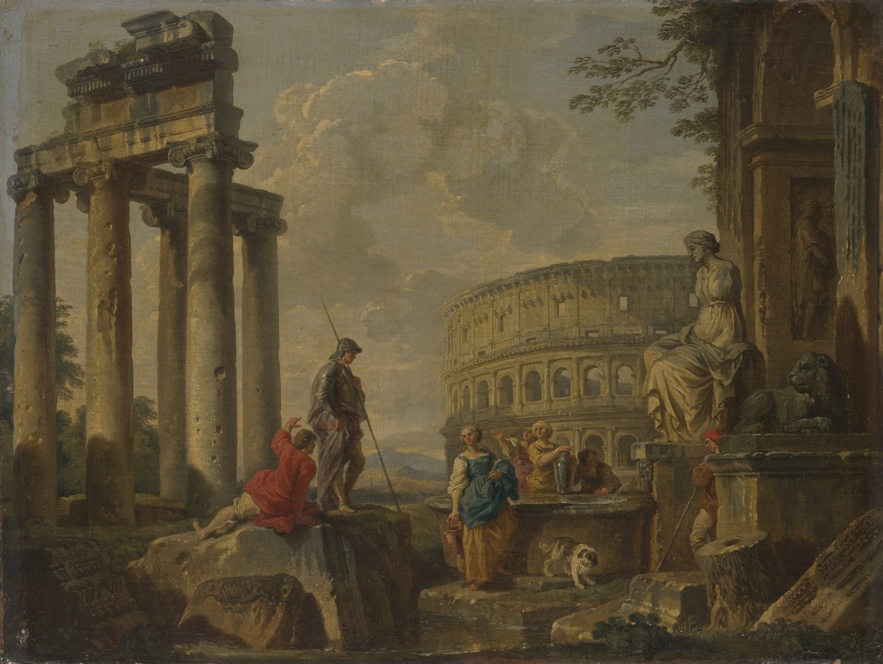Roma Harabeleri Arasındaki Kolezyum, c.1730 by Giovanni Paolo Pannini