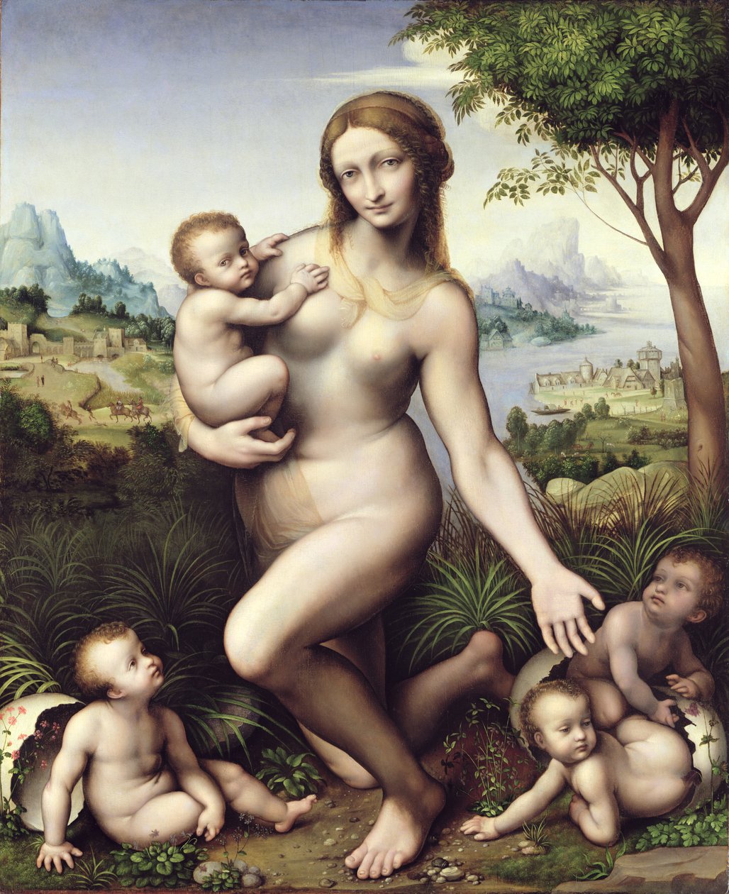 Çocukları ile Leda by Giovanni Pietro Rizzoli Giampietrino