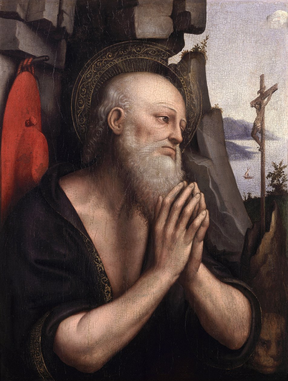 Tövbekar St. Jerome (panelde yağlı boya) by Giovanni Pietro Rizzoli Giampietrino