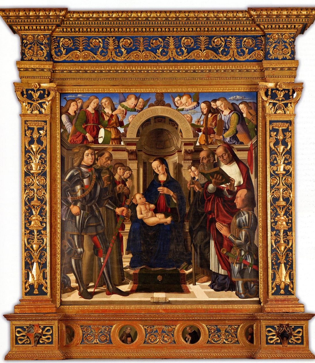 Pala Oliva. Madonna ve Çocuk, Aziz George, Assisili Francis…, 1489 arasında tahta çıktı. by Giovanni Santi