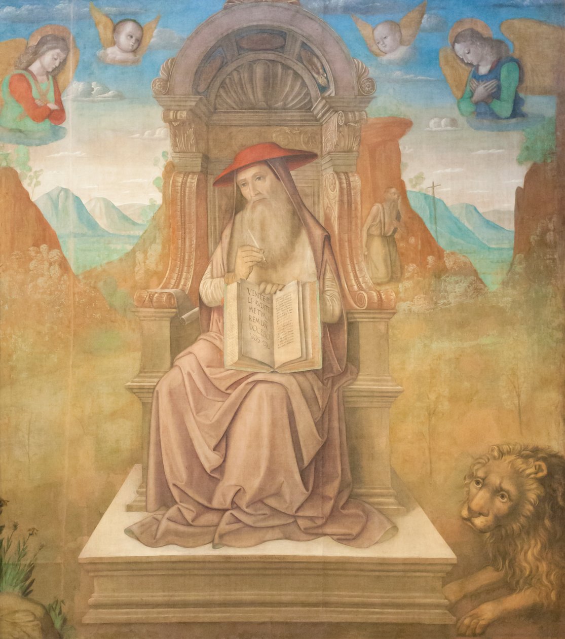 Aziz Jerome Tahtta (panelde tempera) by Giovanni Santi or Sanzio