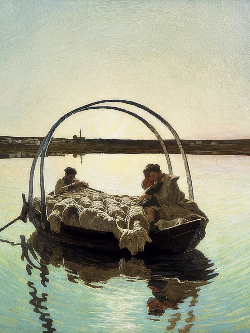 Ave Maria a trasbordo (geçitte Ave Maria). 1886 by Giovanni Segantini