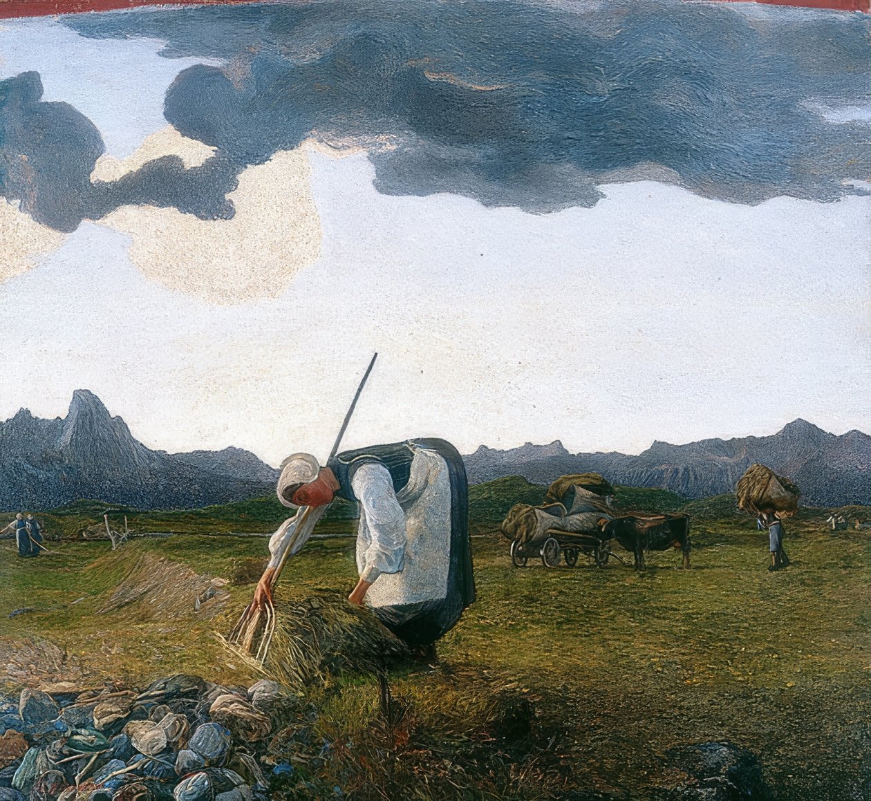 saman yapımı. 1889-98 by Giovanni Segantini