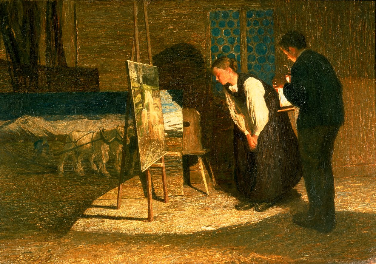 Modellerim (tuval üzerine yağlı boya) by Giovanni Segantini