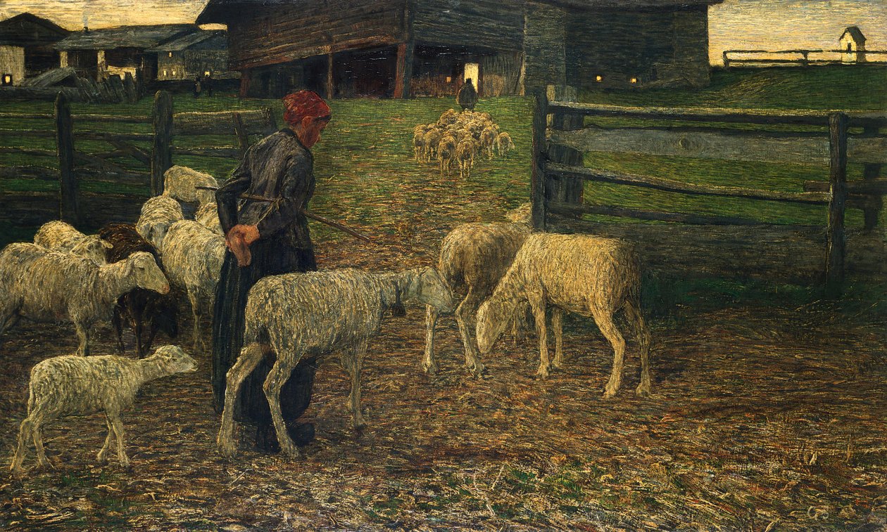 Giovanni Segantini (1858-1899) tarafından kıvrıma dönüş by Giovanni Segantini