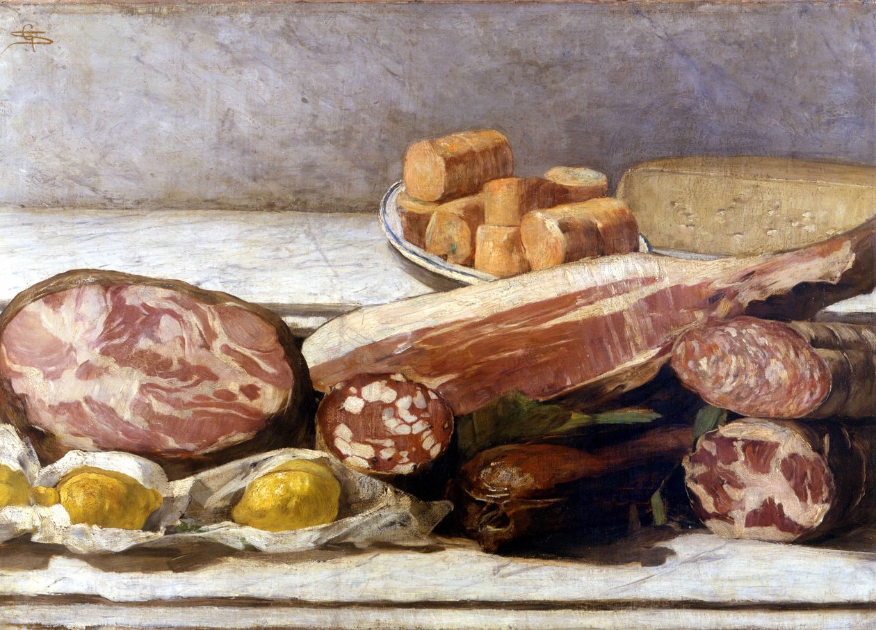 Rengin neşesi, söğüşün natürmortu. Giovanni Segantini