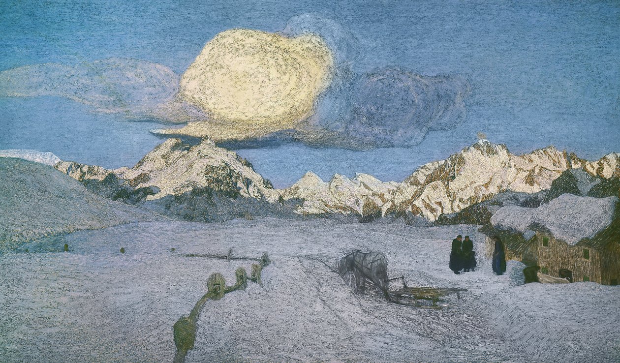 Alplerin Üç Parçası, ölüm, yaklaşık 1898, Giovanni Segantini (1858-1899), tuval üzerine yağlı boya by Giovanni Segantini