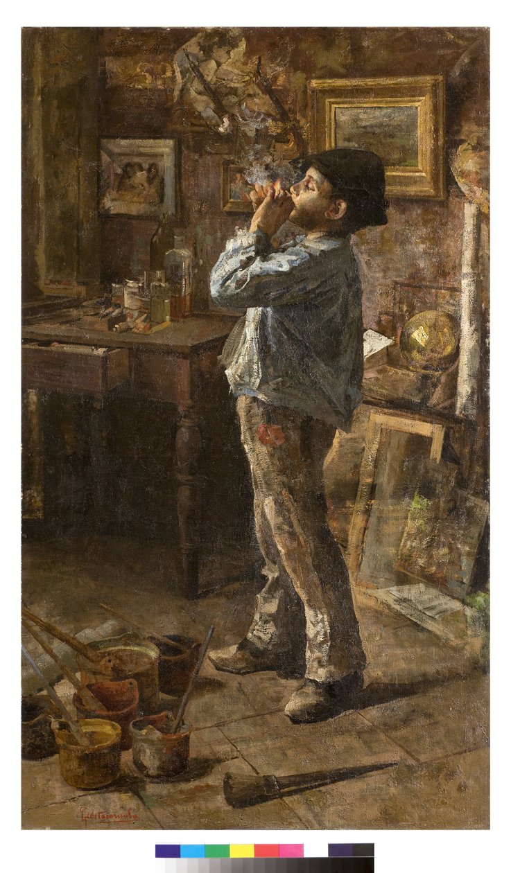 Ben de bir ressamım veya Dilettante veya Ressamlar stüdyosu, 1885 by Giovanni Sottocornola
