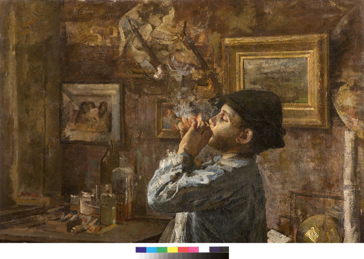 Ben de bir ressamım veya Dilettante veya Ressamın atölyesi, 1885 by Giovanni Sottocornola