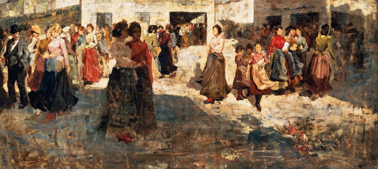 Pirelli fabrikasından ayrılan işçiler by Giovanni Sottocornola