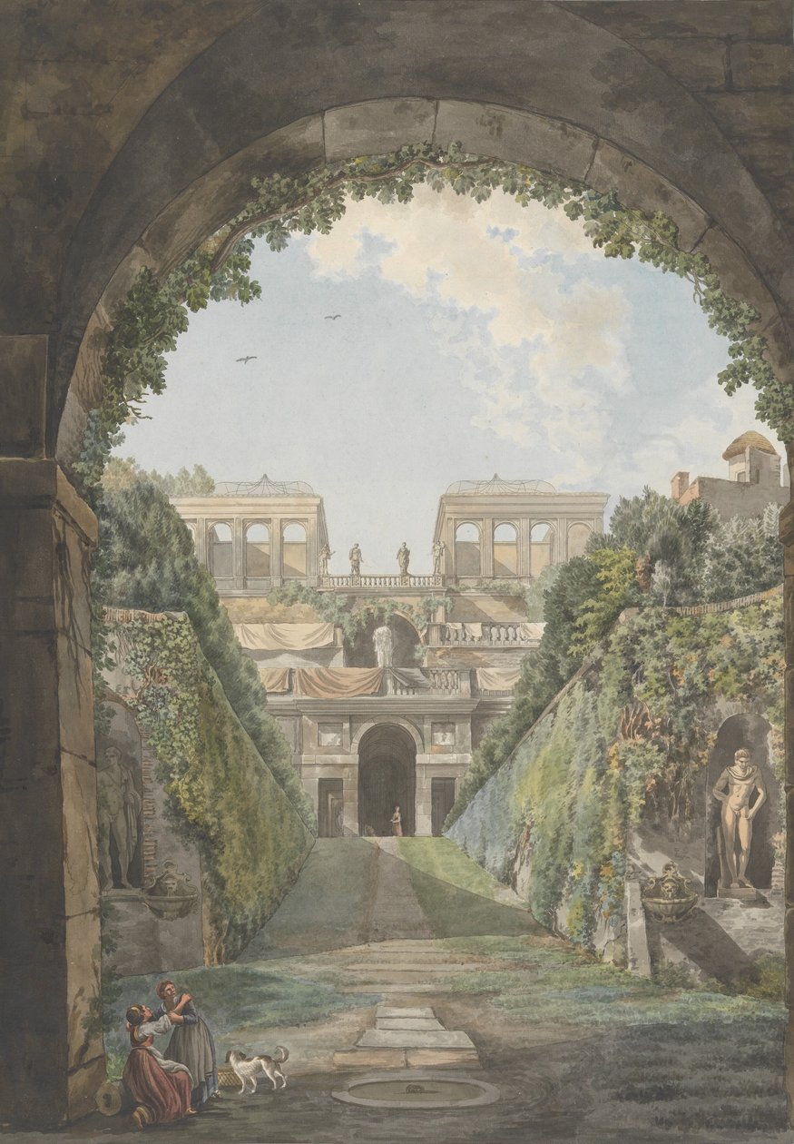 Villa Farnese, yaklaşık 1780. Yaratıcılar: Giovanni Volpato, Louis Ducros. by Giovanni Volpato, Louis Ducros