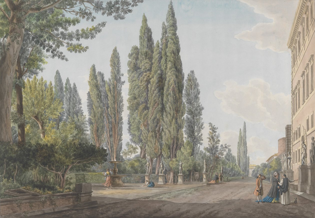 Villa Montalto Negroni, yaklaşık 1780. Yaratıcılar: Giovanni Volpato, Louis Ducros. by Giovanni Volpato, Louis Ducros