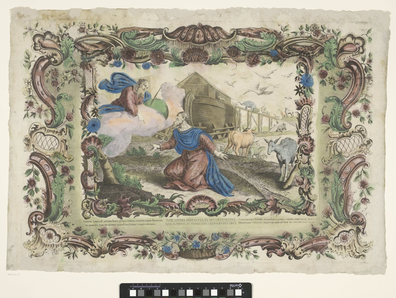 Ark van Noach Noah tüm hayvanları gemiye fırlatıyor / Noe todos los animales en l'ark'ı tanıtıyor by Giovanni Volpato (possibly)