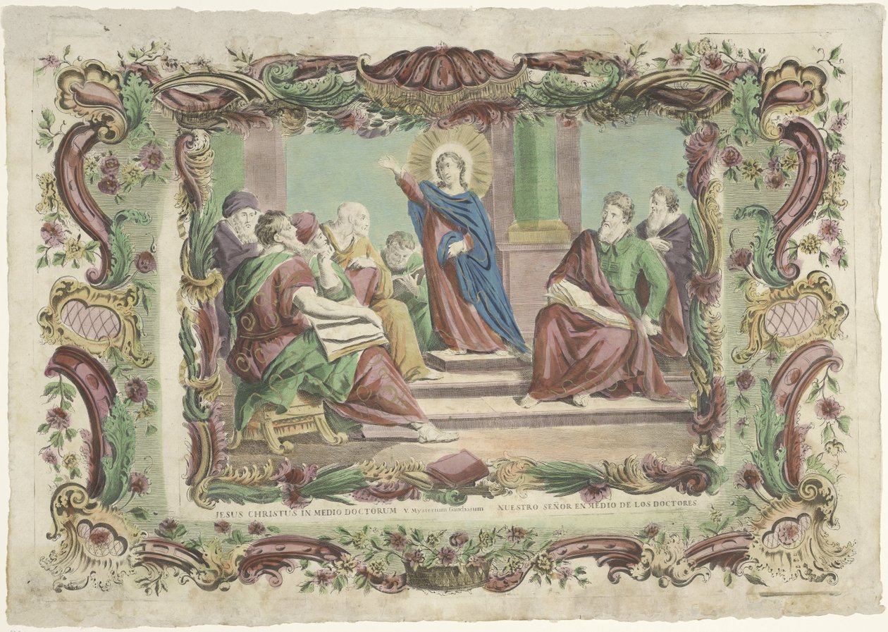 Tapınakta yazıcılar arasında İsa İsa Mesih medio doktorada / Nuestro señor en medio de los doktorlarında (nesnedeki başlık) by Giovanni Volpato (possibly)