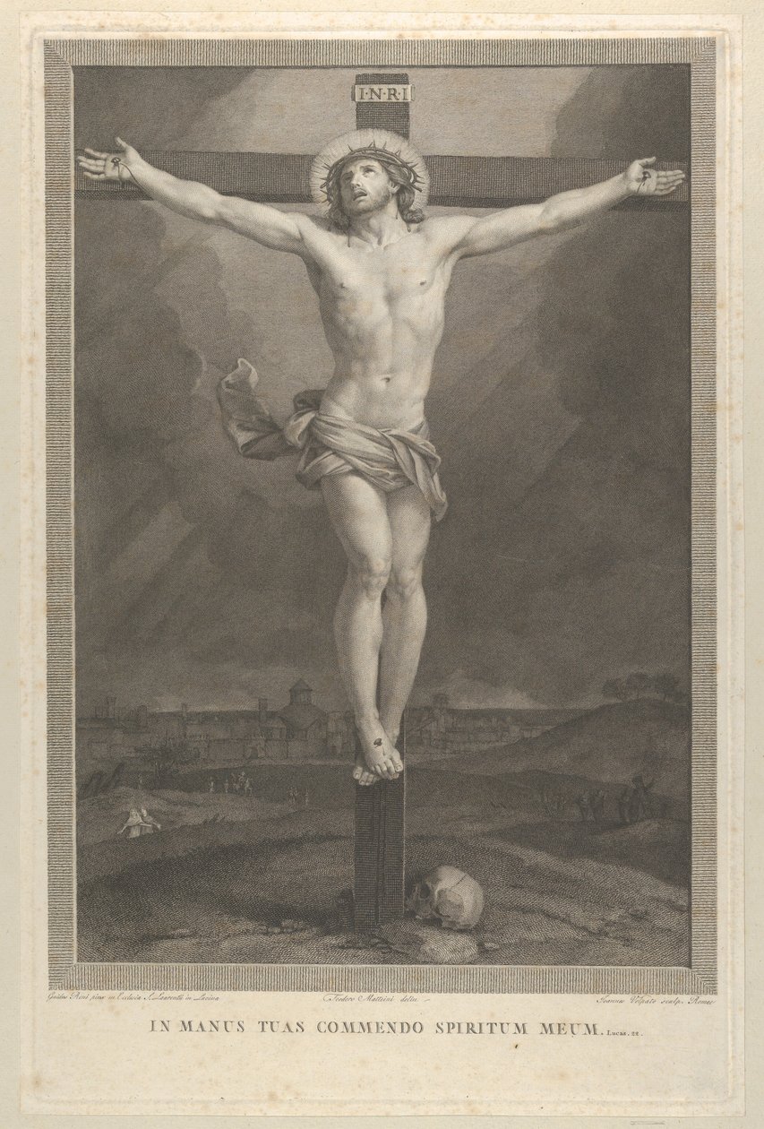 İsa çarmıha gerildi, tabanda bir kafatası, ca. 1770-1803. by Giovanni Volpato