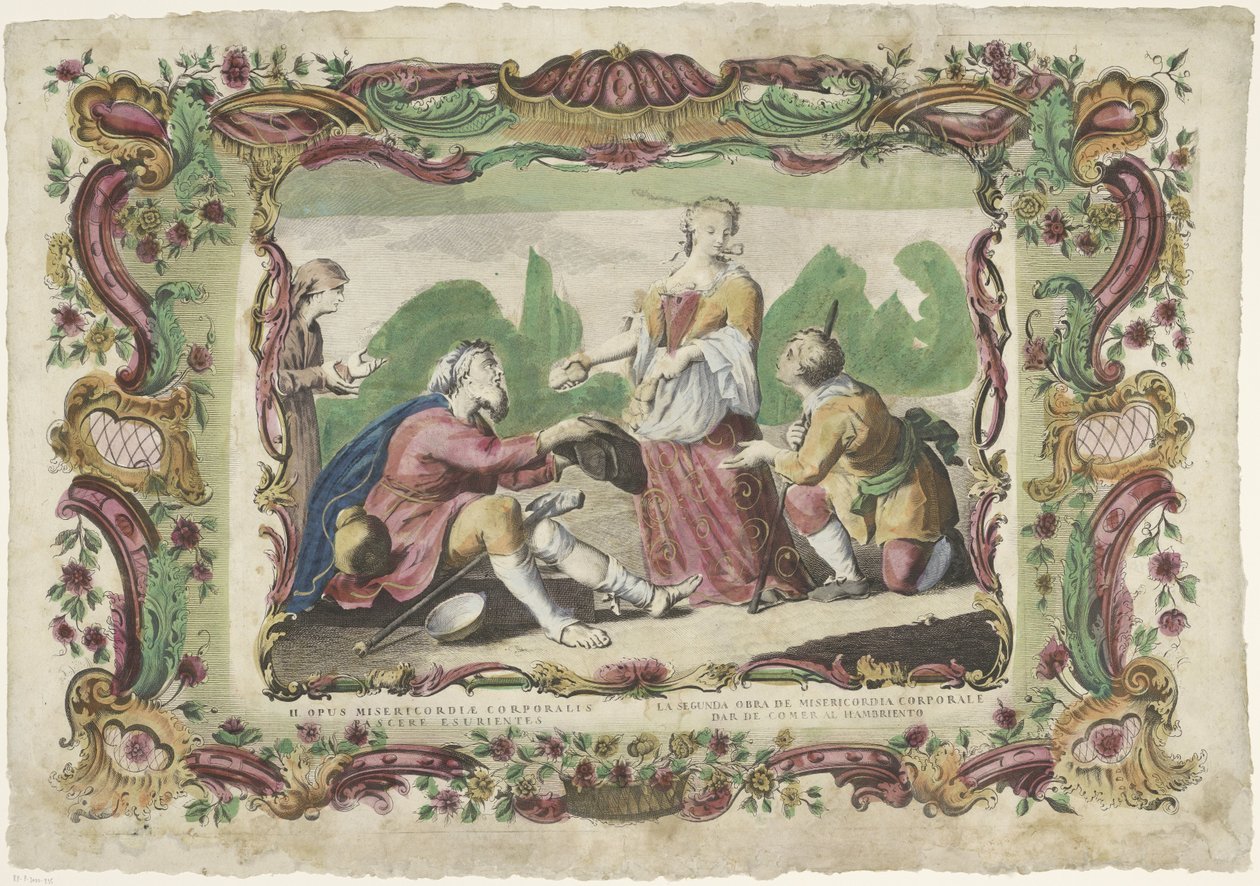 Aç beslemek II. opus misericordiae corporalis / La segunda obra de misericordia corporale (nesne üzerindeki başlık) Merhamet İşleri (dizi adı) by Giovanni Volpato