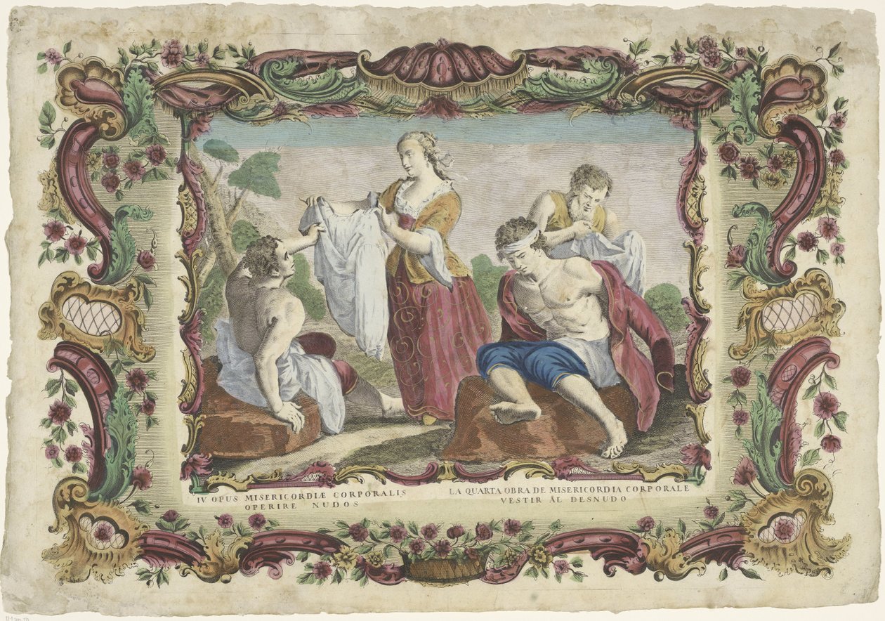 Çıplakları giydir IV opus misericordiae corporalis / La quarta obra de misericordia corporal (...) (nesne üzerindeki başlık) Merhamet İşleri (dizi adı) by Giovanni Volpato