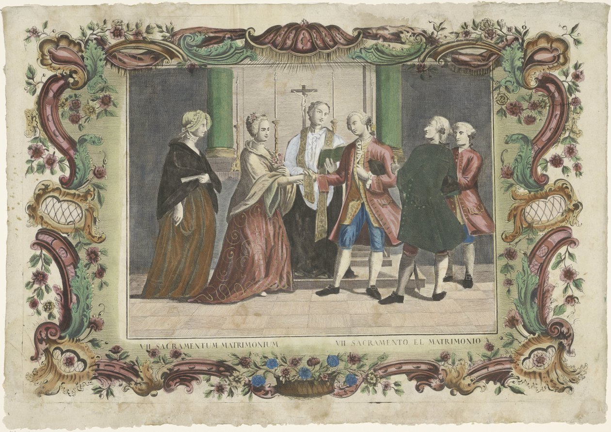 Evlilik Kutsallığı VII. sakramentum matrimonium / VII. sacramento el matrimonio (nesne üzerindeki başlık) Yedi Kutsal Kitap (dizi adı) by Giovanni Volpato