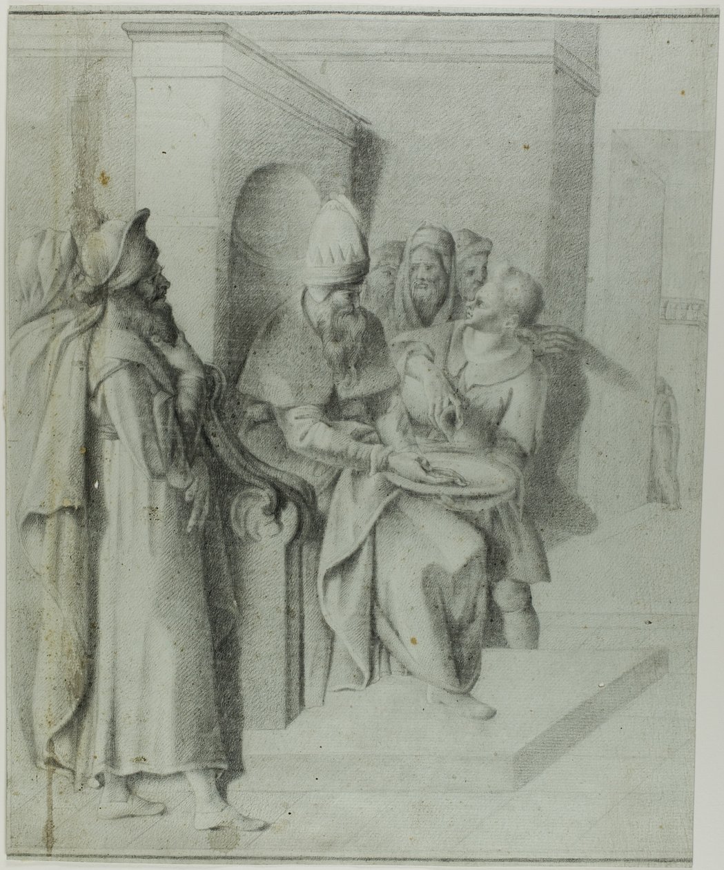 Pilatus Ellerini Yıkanırken, İsa Uzaklaştırılırken: Sol Kısım by Giovanni da Bologna
