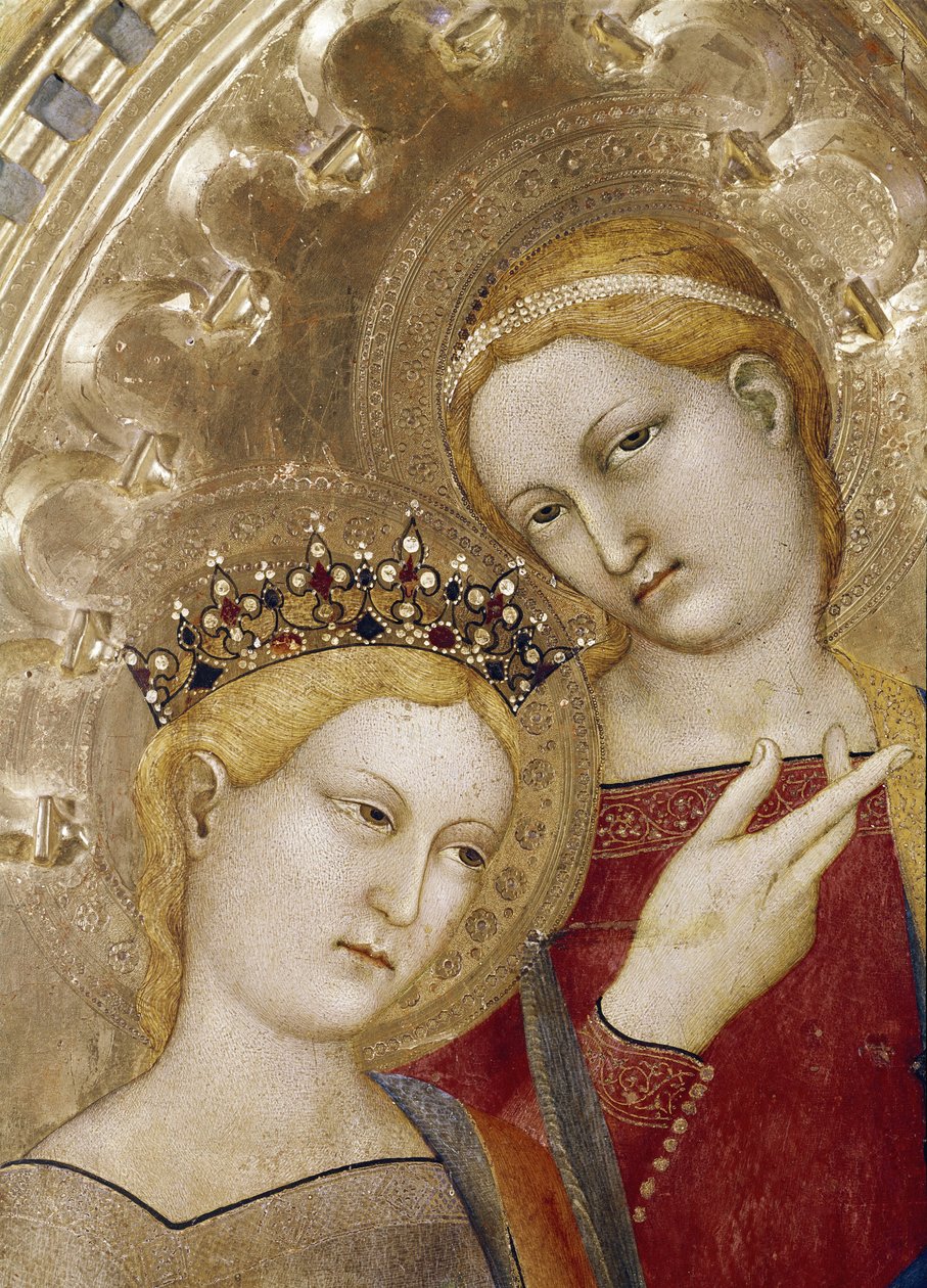 Saint Catherine ve Saint Lucia - Ahşap üzerine yağlı boya by Giovanni da Milano