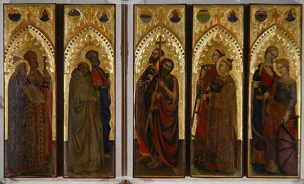Azizler, Bakireler ve Şehitler, c.1350-60 (panelde mizaç) by Giovanni da Milano